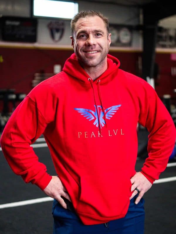 Coleman Moore in Peak Level Performance hoodie